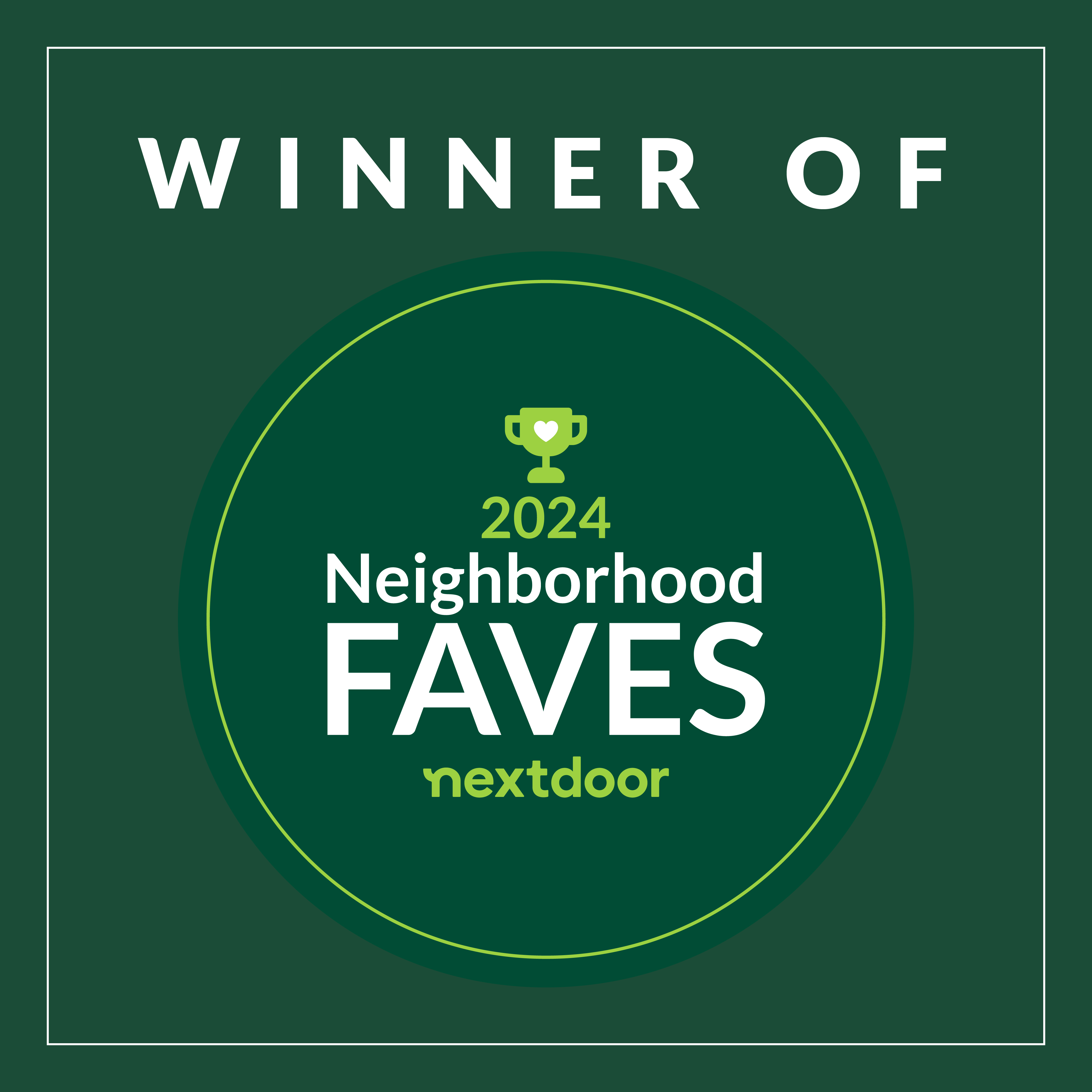 Winner of 2024 Nextdoor Neighborhood Faves